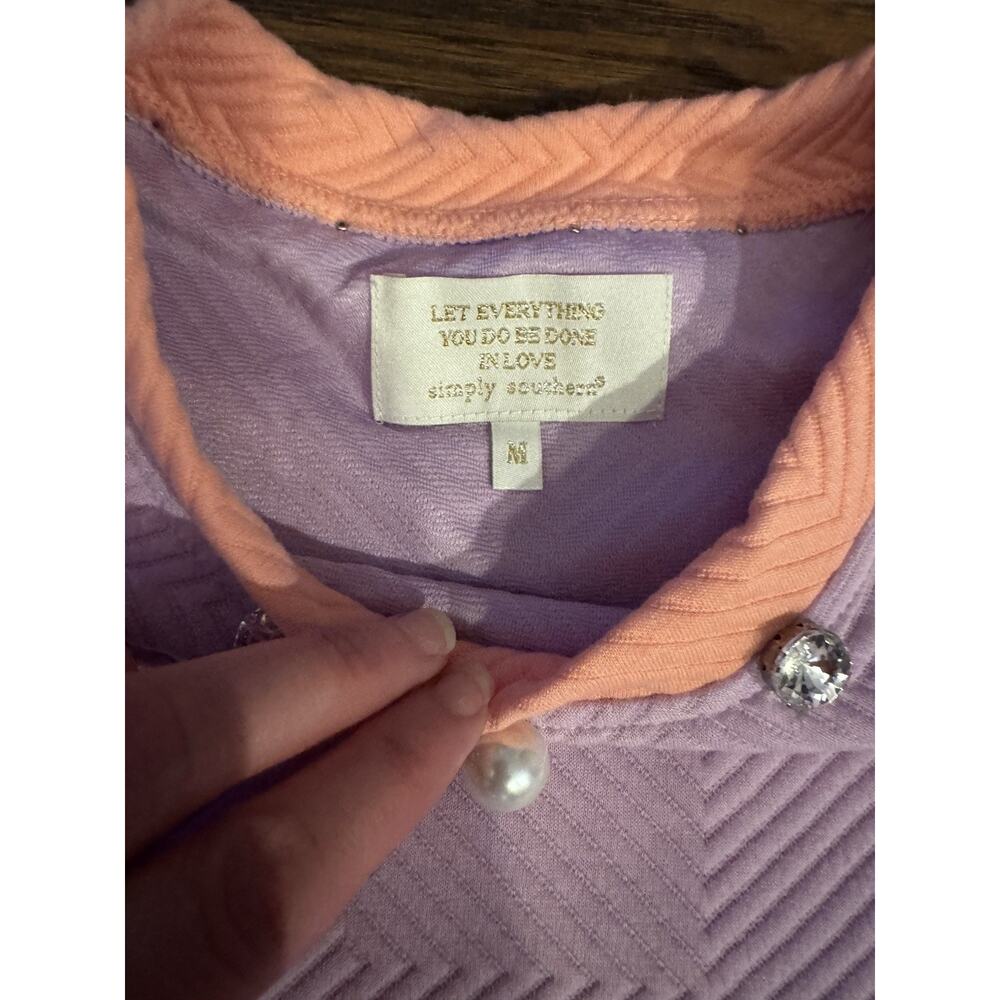 Simply Southern Collection Quilted Pant Set Pearl Pastel Colorblock Sz:M - Picture 7 of 11